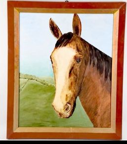 Large oil painting of a horse 1956