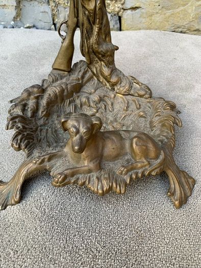 Antique Art Nouveau Brass Hunting Stand.