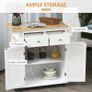 3Tier Spice Rack Rolling Kitchen Island Trolley with Rubber Wood Top, Large Storage Cabinet, Drawers & 3-Tier Spice Rack Image 3