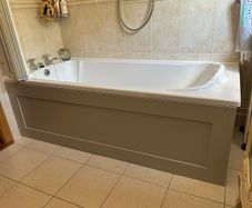 bath, panel, bifold glass screen