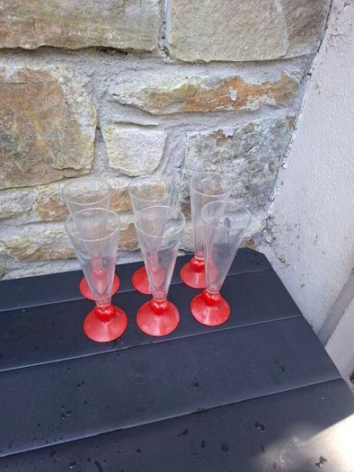 6 heart champagne glasses