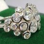 White Cubic Zirconia Ring in Rhodium Overlay Sterling Silver Image 3