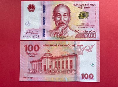 Viet Nam  100 Dong  1951 - 2016  ) Pick 125 Commemorative  Issue . UNC