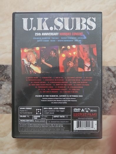 U.K. Subs DVD - Warhead 25th Anniversary Marquee Concert