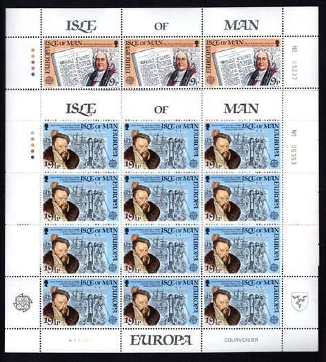1982 Isle of Man Europa Historic Events Commemoration Commemorative Stamp Sheetlets Mint Never Hinged (MNH)