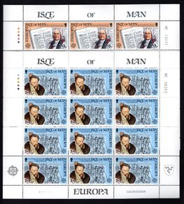 1982 Isle of Man Europa Historic Events Commemoration Commemorative Stamp Sheetlets Mint Never Hinged (MNH)