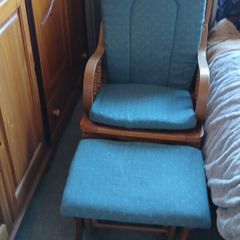 Wooden Glider Chair with Ottoman