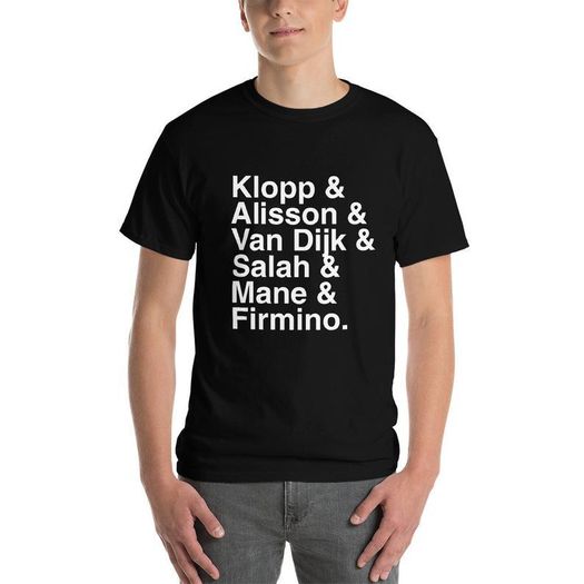 Liverpool Klopp, Alisson, Van Dijk, Salah, Mane, Firmino Mens 100% Cotton T-Shirt
