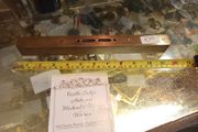 Antique brass and oak level 12" long