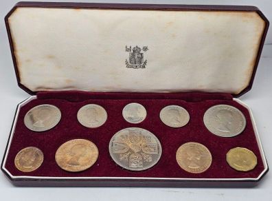 Great Britain 1953 Proof Coin Set in Original Holder Stunning!! Superb Proofs!
