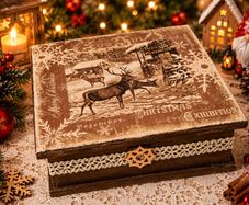 Christmas wooden gift box