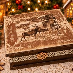 Christmas wooden gift box
