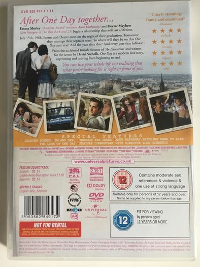 One Day [2011] Anne Hathaway & Jim Sturgess [Movie DVD]