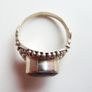 Sterling silver green sapphire / corundum ring, size M Image 3
