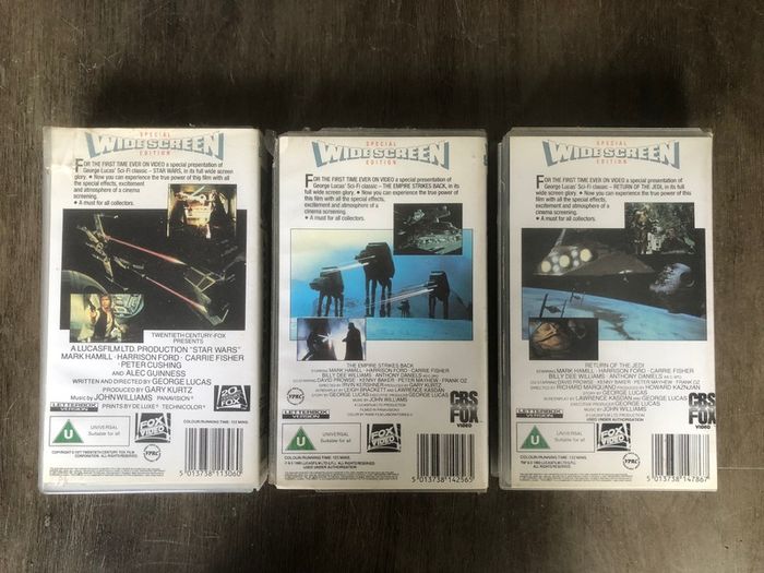 Star Wars Trilogy Widescreen VHS Videos