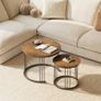 Round Coffee Tables, Set of 2 End Table, Nesting Tables, Side Table with Metal Frame for Living Room/Bedroom/Balcony/Office/Apartment, Diameter 23.6/15.7 IN (Rustic Brown Image 3