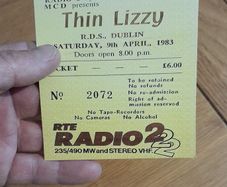 Thin Lizzy  replica concert ticket