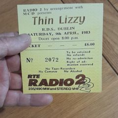 Thin Lizzy  replica concert ticket