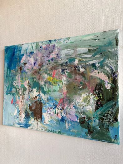 Original Art Original Landscape in Abstract Chateaux Chic