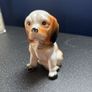 1950s Dog Figurine Vintage. Glazed Porcelain Spaniel Puppy 4.25 H Brown White Image 3
