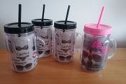 4 Plastic Jar Mugs