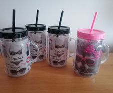 4 Plastic Jar Mugs