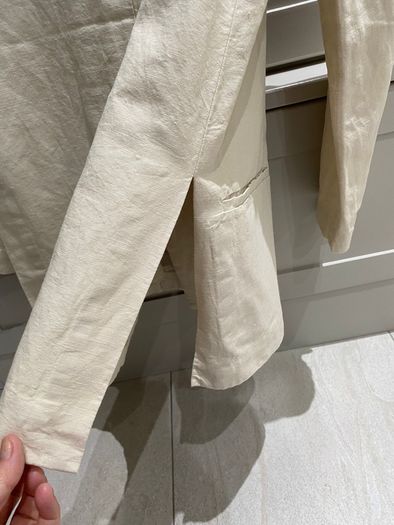 Womens Danish designer knit-ted cream linen and cotton mix slightly oversized jacket/blazer BRAND NEW