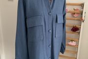shacket jacket powder blue with pearl detail gallery Dunnes stores medium