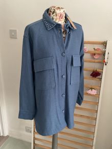 shacket jacket powder blue with pearl detail gallery Dunnes stores medium