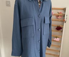 shacket jacket powder blue with pearl detail gallery Dunnes stores medium