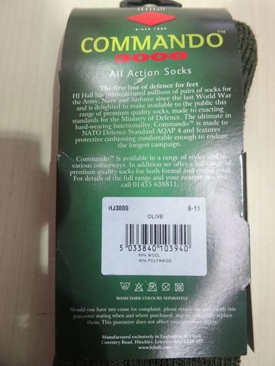 HJ Hall Commando 3000 Socks UK 6 - 11 Military Grade High Quality Wool/Polyamide Army Airsoft