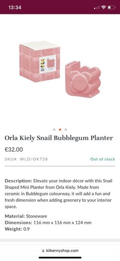 Orla Kiely Snail Bubblegum Planter -BNIB