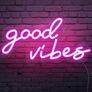 Good Vibes Neon Sign, Neon Light Powered by USB with Switch Wall Decor 16.1inch x 8.2 inch Image 2