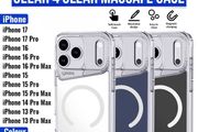 Clear Cover For Apple iPhone 17, 16,15, 14 Slim Heavy Duty Magsafe Case Transparent