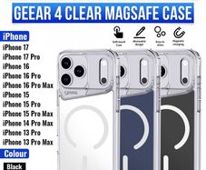 Clear Cover For Apple iPhone 17, 16,15, 14 Slim Heavy Duty Magsafe Case Transparent