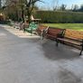 Raised beds bird feeders and cast iron benches Image 10