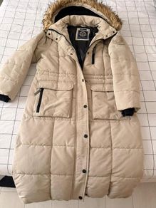 Superdry coat jacket puffer longline faux fur