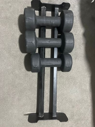 Dumbbell Set  2 x 6kg + 1 x 4kg with Stand