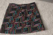 KYLA Chain / Geometric Print Mini Skirt Size Large (L)