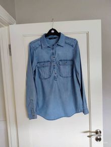 women's soft denim tunic