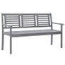3-Seater Garden Bench 150 cm Grey Solid Eucalyptus Wood Image 2