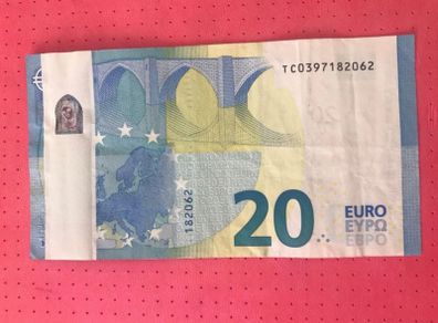 Misprint/error 20 euro note