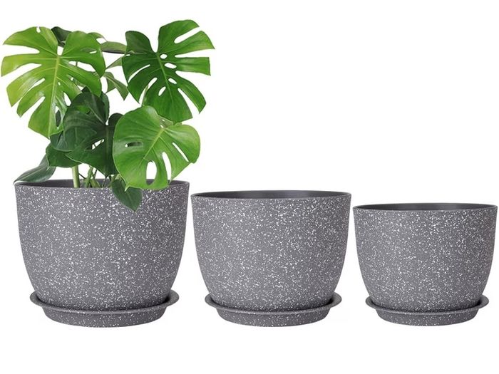 Large plastic plant pots