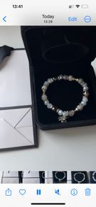Elegant Silver-Tone Beaded Bracelet Beautiful Gift Idea