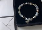 Elegant Silver-Tone Beaded Bracelet Beautiful Gift Idea