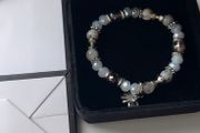 Elegant Silver-Tone Beaded Bracelet Beautiful Gift Idea