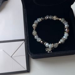 Elegant Silver-Tone Beaded Bracelet Beautiful Gift Idea