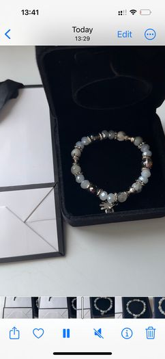 Elegant Silver-Tone Beaded Bracelet Beautiful Gift Idea