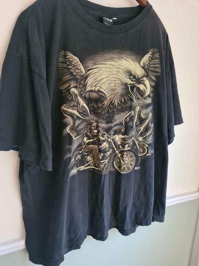 Vintage WILD motorbike biker t shirt Single stitch Size 3XL skulls Eagle motorcycles