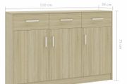 Sideboard Sonoma Oak 110x34x75 cm Chipboard